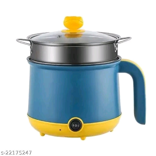 Electric 1.8 L Multi Cooker Kettle Tea Noodle Maker Egg Boiler Vegetable Cooker with  Food Steamer Glass Lid