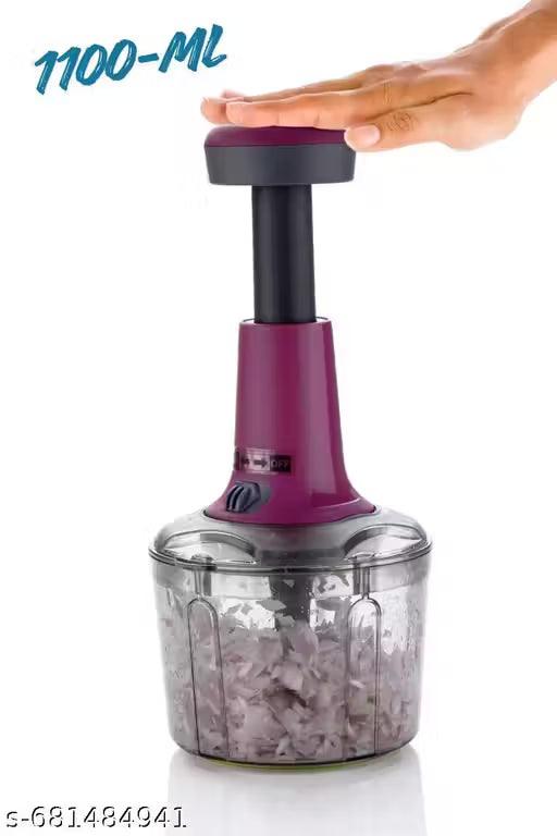 Push Chopper, Hand Press Chopper Vegetables with stainless steel Blades